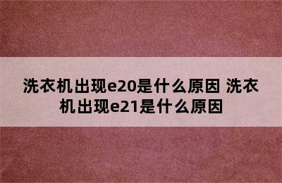 洗衣机出现e20是什么原因 洗衣机出现e21是什么原因